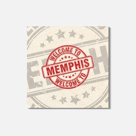 Unbranded Memphis Grunge Welcome Travel 4'' X 4'' Square Wooden Coaster