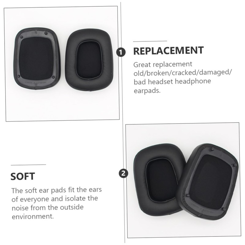 TEHAUX 6pcs Ear Pads Replacement for Gaming Headset Soft Cushion