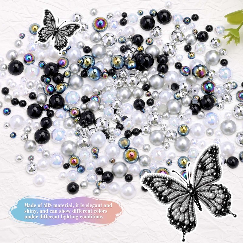 Morcheiong 10000 Pcs Flatback Pearl 3-8mm Half Pearl Bead for