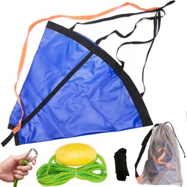 MOOCY Drift Sock with Harness Buoy, Dump Line and Storage Mesh Bag Kit for Fishing Boat, Kayak, Pontoon (56" +20ft. Rope Float for 20ft + Boat)