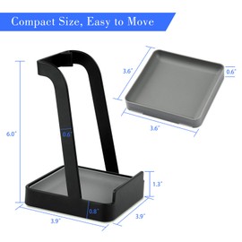 NiHome Versatile Pot Lid Ladle Holder Multipurpose Spatula Pad Book Cutting Board Spoon Rest Kitchen Utensils Drip Tray Washable Durable Stable Tack-Free Installation (Black)