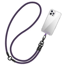 LH90H 3-in-1 Phone Lanyard – Convertible Crossbody, Neck, and Wrist Strap with Detachable Buckle – for Most Smartphones (Purple)
