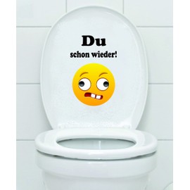 Toilet Sticker with German Text "Du schon wieder!" Smiley Smilie Toilet Lid Bathroom Guest Toilet A169