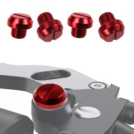 Nihfien 4 Pcs Motorcycle Mirror Hole Plugs M10x1.25,Universal Mirror Hole Screw Bolts,Rearview Mirror Anti-Rust Hole Plug Screw for Yamaha Kawasaki Honda Suzuki Ducati (Red M10,2 Regular+2 Reverse)