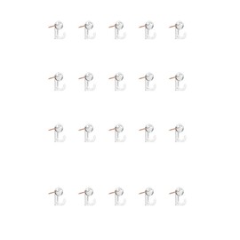 Ruwado 20 Pcs Push Pin Hooks Small Multipurpose Thumb Tacks Hangers for Cork Board Bulletin Board Map Photo Wall Pictures Home Office School Decoration (Clear with Rose Gold Pin)
