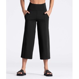 THE GYM PEOPLE Bootcut Yoga Pants Women High Waist Workout Lounge Capris Pants with Pockets Tummy Control Flare Crop Pants (Black, Large)