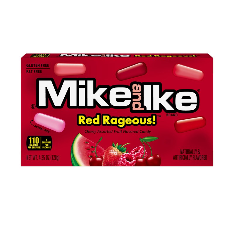 Mike and Ike Theater Box, Red Rageous, 4.25oz - Pack