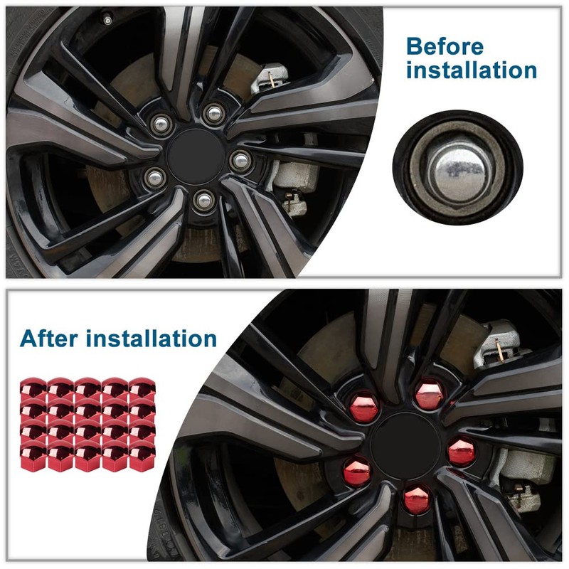 AuMoHall 19mm Car Wheel Hub Lugs Nuts Bolts Cover Protective