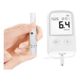 Glucómetro Digital Glucosa + 25 Tiras Reactivas +25 Lancetas Color Blanco