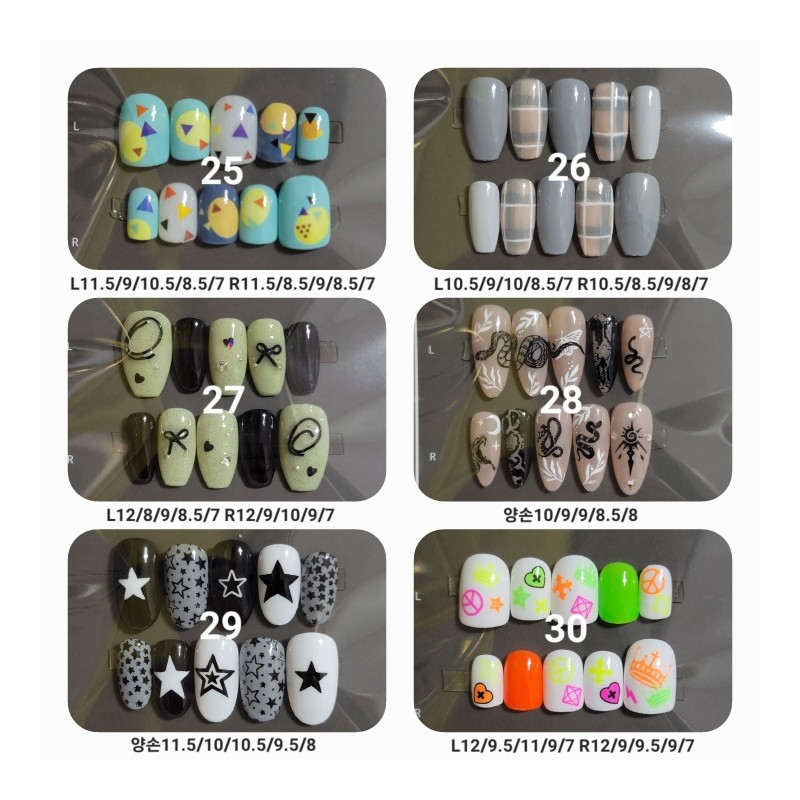 Sample nail tips, flat price for all products: 10,000 won