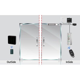 Electric Magnetic Lock Kit 1200lb Electromagnetic Lock Waterproof RFID Keypad with Press to Exit Button Doorbell Chime and Remote Control for Door Access System