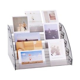 UNICRAFTALE 5 Tier Greeting Card Stand Coffee Acrylic Display Case Portable Sticker Stand Cupcake Tree Tower Postcard Stand for Bookmark Counter Table Accessories