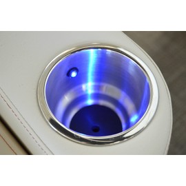 SeaLux Stainless Steel Illuminated LED Drink Cup Holder Blue or Red (Blue)