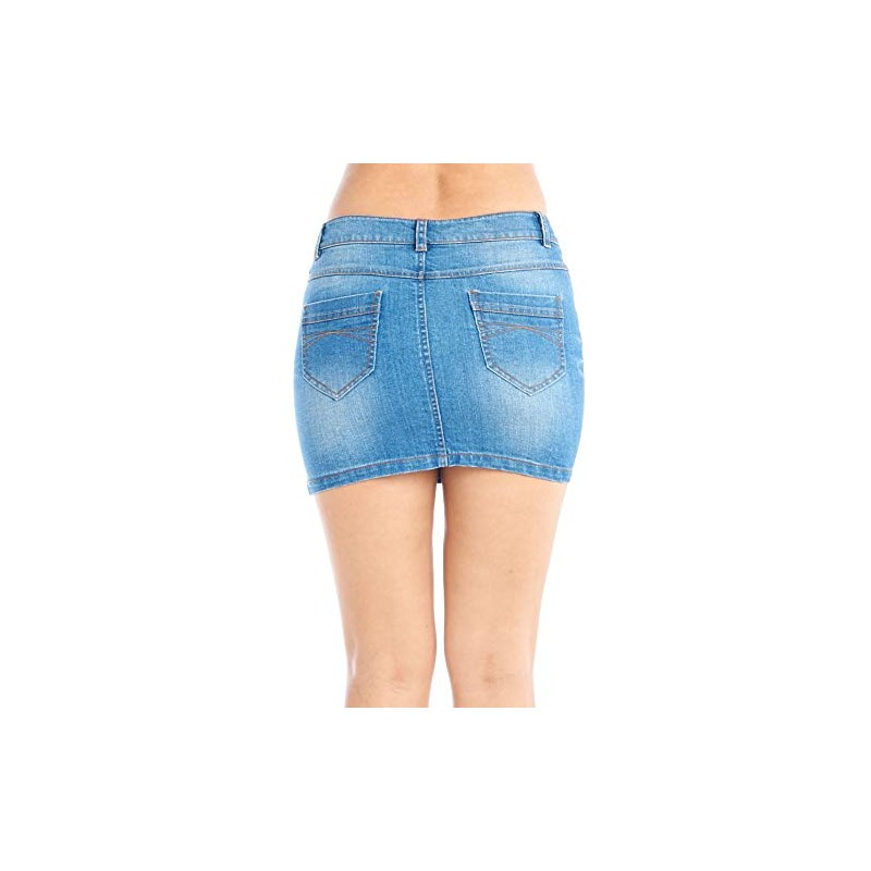 Khanomak - Faldas Vaqueras para Mujer (5 Bolsillos), Azul, XL