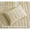 Chezmoi Collection Piers Beige Velvet Quilt Oversized King Set, 3-Piece