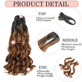 French Curl Braiding Hair 14 Inch Curly Braiding Hair 8 Packs Pre Stretched Bouncy Loose Wave French Curls Crochet for Black Women (1B/30, 30 inch (pack of 8))