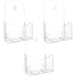 WOPPLXY Flyer Stand, DIN A5, Set of 3, Transparent Flyer Stand, Acrylic Brochure Holder for Restaurant, Office, Reception (Table and Wall)