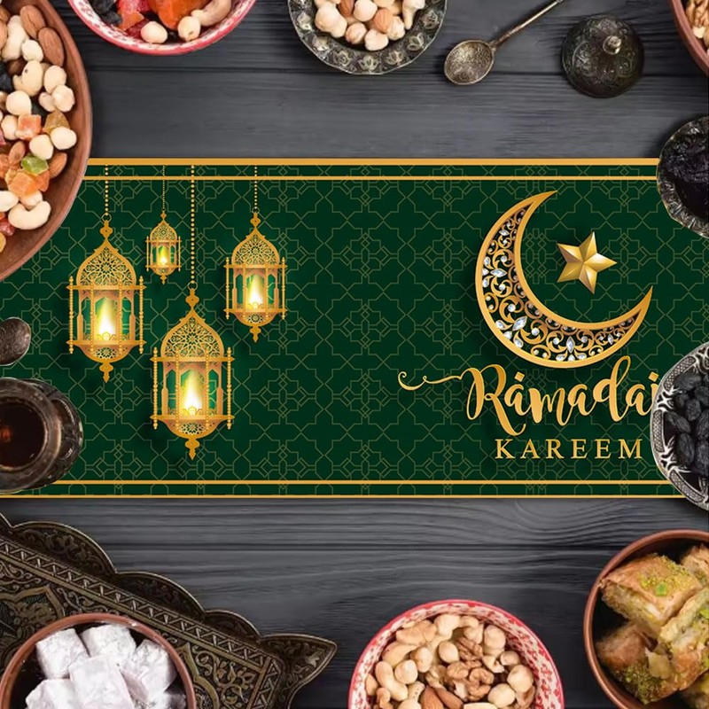 Ramadan Table Runner, Tablecloth, Ramadan Decorative Table Decoration, Eid Mubarak
