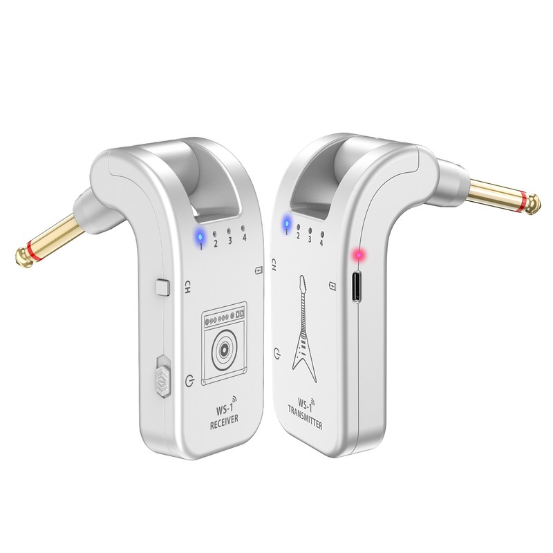 WS-1 2.4GHz Wireless Guitar System Rechargeable Audio Transmitter and Receiver