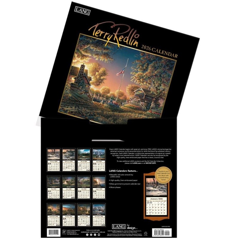 Lang Terry Redlin 2026 Wall Calendar – 12-Month Calendar with