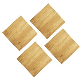 100% Natural Bamboo Trivet Mat Set, Kitchen Wood Hot Pads Trivet, Heat Resistant Pads for Hot Dishes/Pot/Bowl/Teapot/Hot Pot Holders, Anti-Hot Non-Slip Durable (Pack of 4) (4 pc 4" Square)