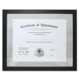 Lawrence Frames Multi Use Float Document Frame, 11 by 14-Inch, Black