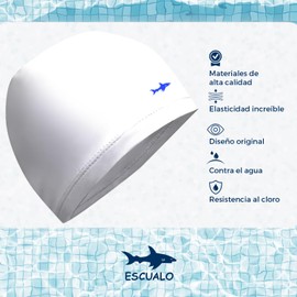 Gorra para Natacion Unisex Adulto Modelo Tekno (Elastano y Nylon) Unitalla, Color Blanco