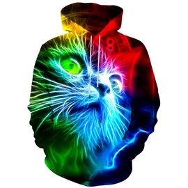 Hgvoetty Hoodies Sweashirts for Women Men Unisex Colorful Graphic Hoodies 3D Animal Hooded Sweater with Pocket M