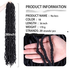 36" Goddess Faux Locs Crochet Hair Extensions, Ombre Synthetic Pre-looped Nu Soft Locs, For Black Afro Women (Colour -T/30#)-1 Pack (20 strands, 170g).