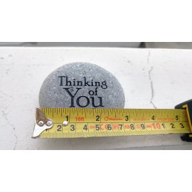 Garden Age Supply Thinking of You Engraved Natural Handmade Inspirational Phrase Pebble Stones