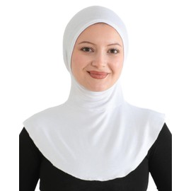 Prien Sport Hijab For Women, Muslim Head Scarf, Flexible Turban Girls, Chic Islamic Wear For Gym, Neck Collar Bonnet Viscose (White)
