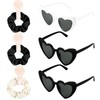 BOUBONI 3 Pcs Satin Bridesmaid Scrunchies 3 Pairs Bachelorette Sunglasses