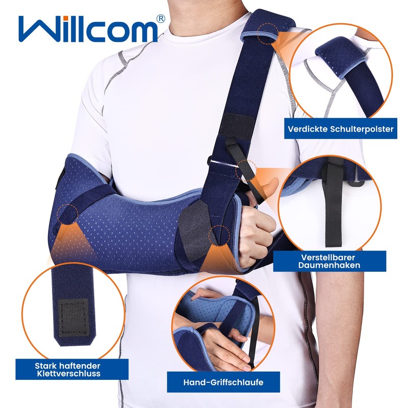Willcom Arm Sling Shoulder, Medical Arm Strap for Men and
