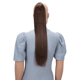 PRETTYSHOP 60 cm Hairpiece HC6, Straight Ponytail Braid Hair Extension, Brown Mix