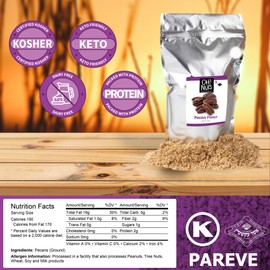 Oh! Nuts Ground Pecan Flour | 2lb Bulk Bag Fresh Keto-Friendly All Natural Nut Meal Substitute for Gluten-Free Baking, Certified Kosher | Fine Pie Crusts, Delicious Cakes, or Topping on Poultry & Fish