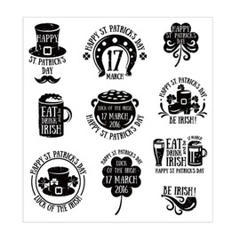 Arbuya - Sellos transparentes para hacer tarjetas o diario, trébol de correo, cerveza irlandesa suerte de goma transparente para diario, álbumes de recortes, álbumes de recortes, decoración de papel
