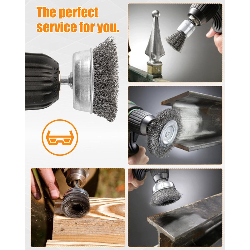 WENHUALI Wire Brush for Drill Set, 20 PCS Wire Wheel