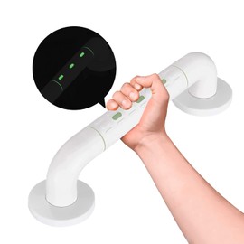 Shower Handle with Fluorescence 30 cm, Made of Nylon & Stainless Steel Handrail, Bathroom & Shower Toilet Non-Slip, Safety Bath Handle for Seniors, Pregnant Women, Children, Disabled