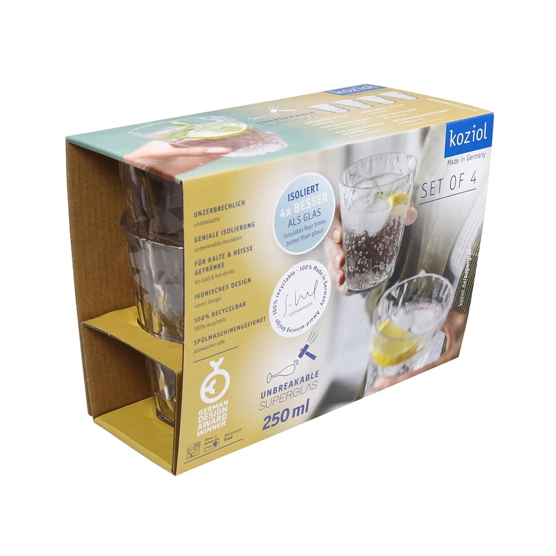 Koziol Superglas Club No. 1, set of 4, crystal clear,