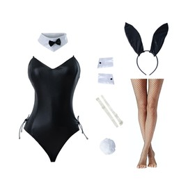 FCCAM Bunny Costume Women Girl Sakurajima May Cosplay Costume Bunny Girl Senpai Cosplay Bunny Suit with Ears XL