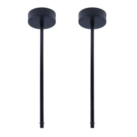 MY MIRONEY 2 Sets Black Pendant Light Fixture Rod with Canopy Metal Lamp Parts Hanging Light Fixture Stems Kit, 11.81 Inch