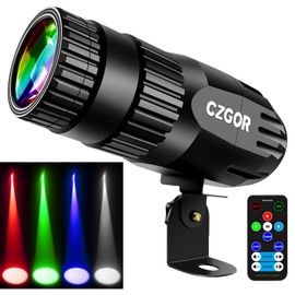 Led Pinspot Light, Czgor 15W Disco Ball Spotlight, RGBW 4 in 1 Mirror Ball Lights with Remote Control, Super Bright LED Pin Spot Light for Parties DJ Club Bar Wedding, RGBW, 2 Pack
