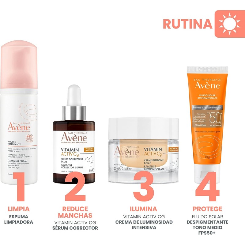 AVENE Vitamin Activ Cg Crema, Hidratación diaria para un Tono