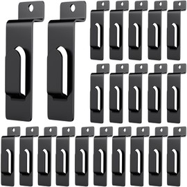 20 Pack Slatwall Utility Notch Hook Commercial Metal Display Hook Hanger Slat Wall Hangers Accessories for Photo Frame Painting Arts Center Slat Panel (20, Black)