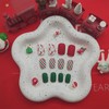 Christmas Press on Nails Square Short Fake Nails Matte Glue