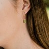 Peridot Raw Nugget Hoop Earrings in 14k Gold Fill
