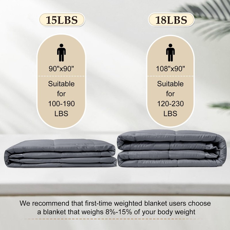 downluxe Weighted Blanket King Size, 18 lb Weighted Blanket with