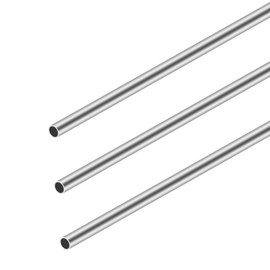 3PCS Stainless Steel Round Tubes, 304 Seamless Metal Straight Pipe 6mm OD 0.5mm Wall Thick 300mm Length Industrial Straight Pipe