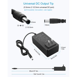 ALITOVE 24V Power Supply 24 Volt 1.5A 36W AC Adapter 100-240V AC to DC 24V Power Adapter with 5.5x2.5mm Tip 24Vdc 1.2A 1A AC/DC Converter for Massage Gun Razor Essential Oil Diffuser LED Strip