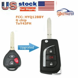 KeyMaster Upgraded Flip Smart Remote Key Fob for Toyota 4Runner Rav4 Yaris HYQ12BBY G Chip